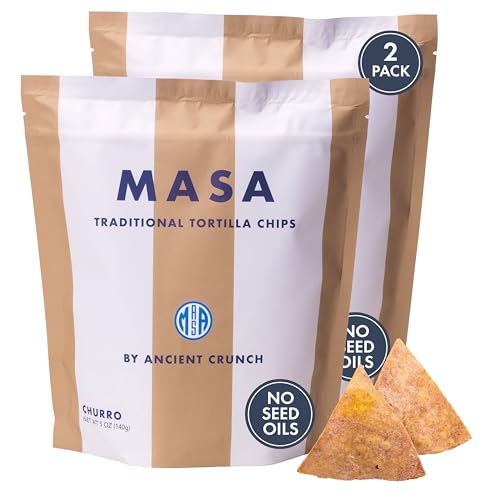 MASA CHIPS - Tortilla Chips Snack Pack - Seed Oil Free, Naturally Grown Corn Chips - Low Carb Snacks