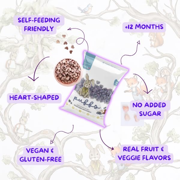 Kuna Puffs - Real Fruit & Veggie Rice Puffs for Kids +12 Months | Teething & Self-Feeding Snack | No Added Sugar, Gluten Free