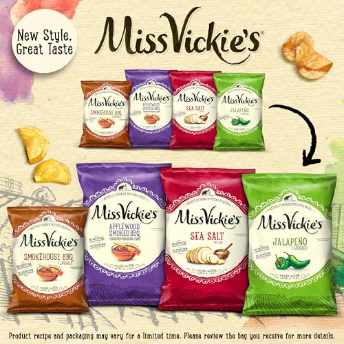 Miss Vickie's Kettle Cooked Potato Chips, Variety Pack, 1.375 Ounce (Pack of 28)