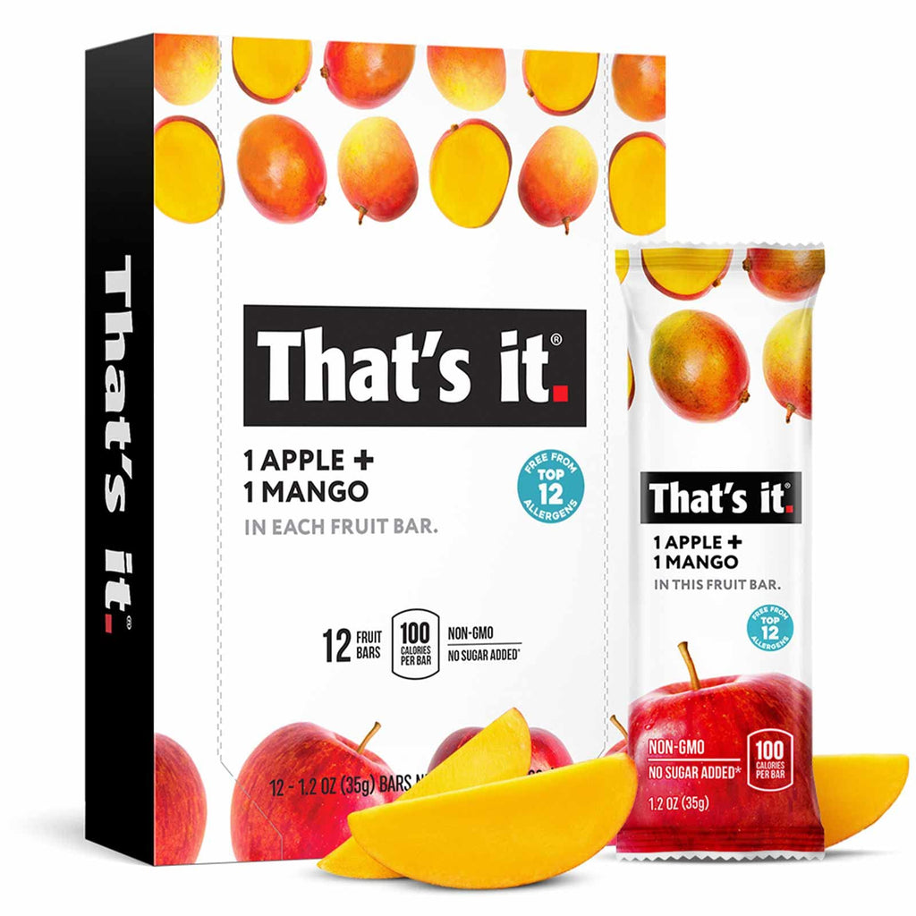That’s it. Variety, 100% Natural Real Fruit Bar, High Fiber Vegan, Gluten Free Healthy Snack, Paleo for Children & Adults, Non GMO No Added Sugar, (Mango, Cherry, Banana) (36 Pack)