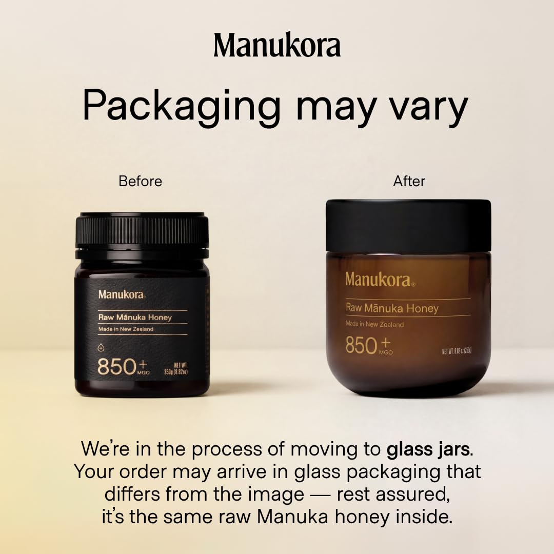 Manukora UMF 20+/MGO 850+ Raw Manuka Honey - Authentic Non-GMO New Zealand Honey, UMF & MGO Certified, Traceable from Hive to Hand