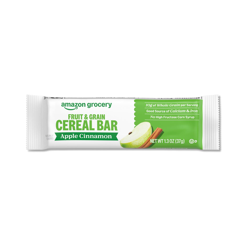 Amazon Grocery, Apple Cinnamon Fruit & Grain Cereal Bars, 1.3 Oz, 8 Ct