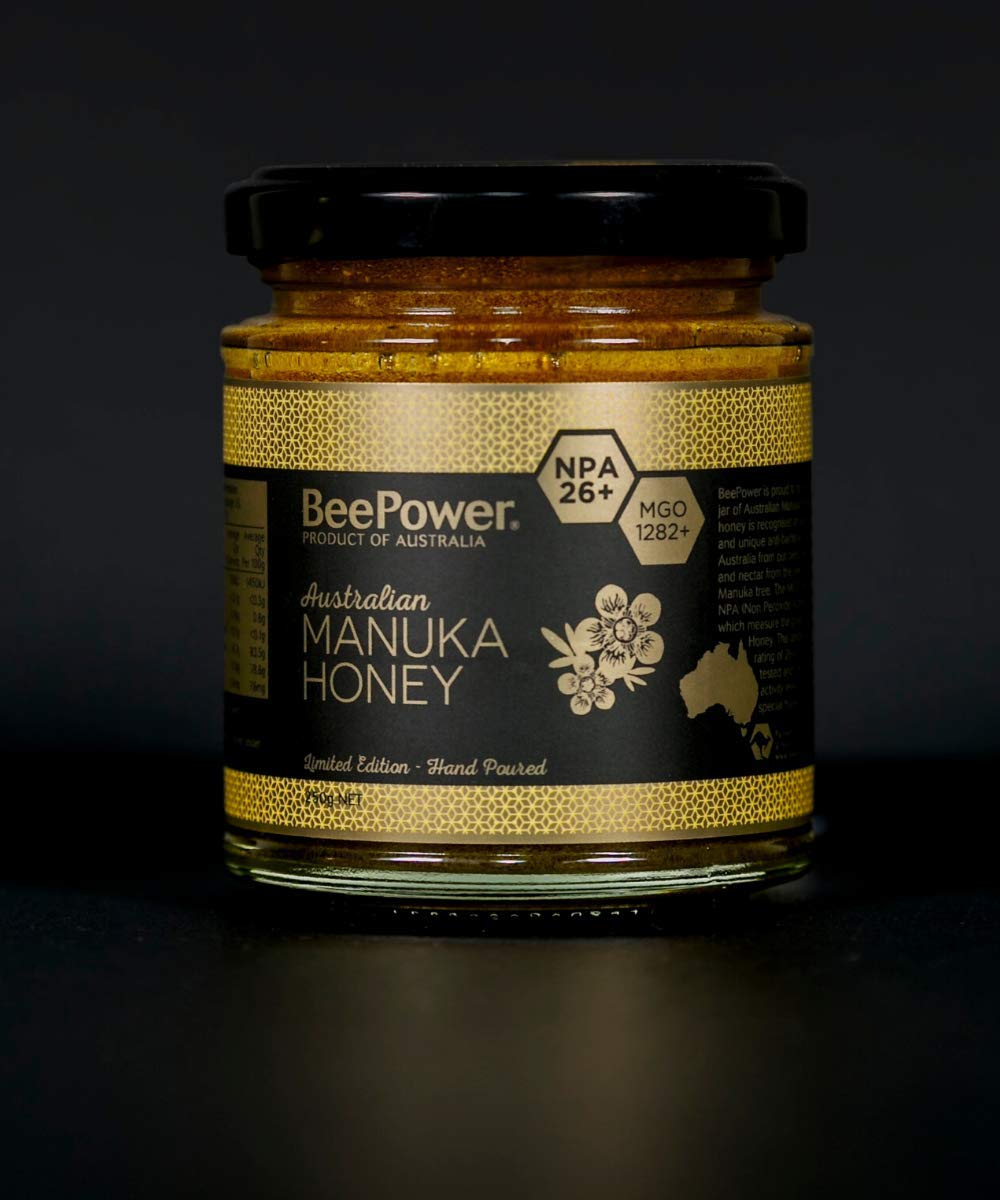 BeePower Manuka Honey MGO 1282+ Hand Poured Limited Edition NPA 26+ Honey 250g (8.8 Oz)