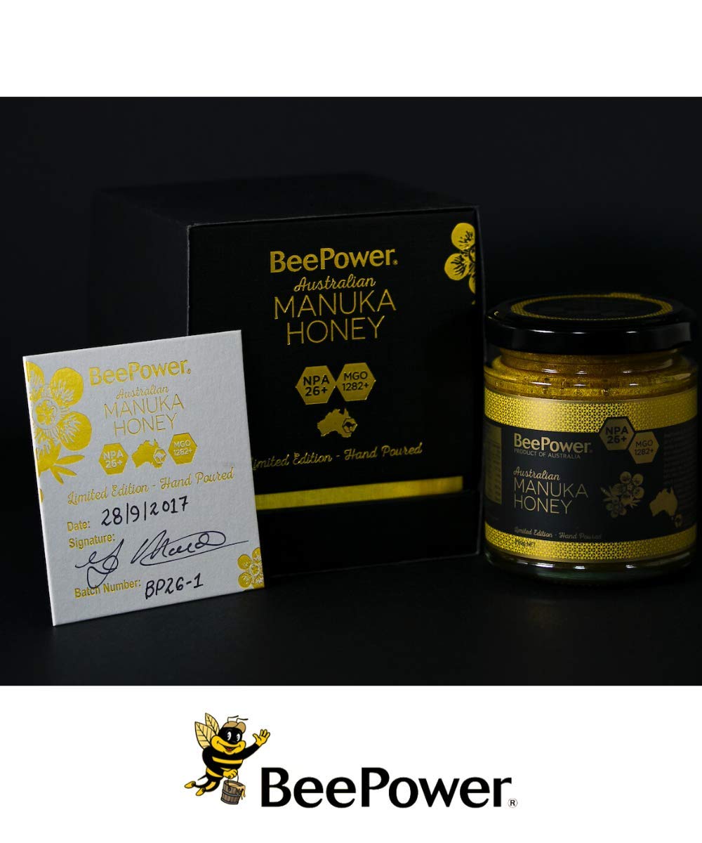 BeePower Manuka Honey MGO 1282+ Hand Poured Limited Edition NPA 26+ Honey 250g (8.8 Oz)