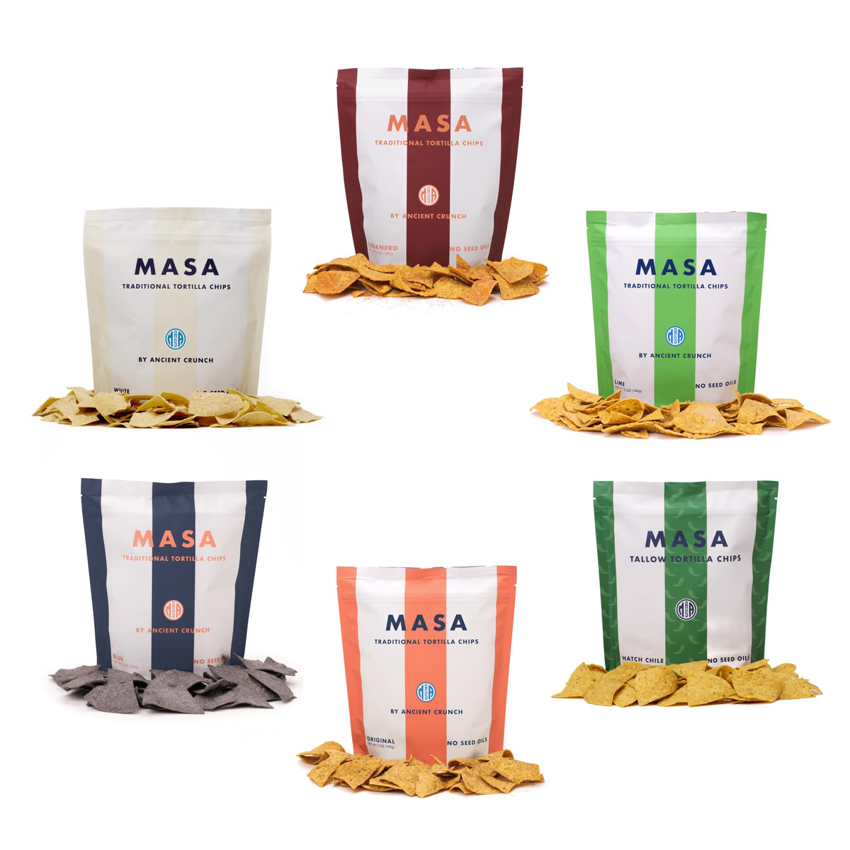 MASA CHIPS - Tortilla Chips Snack Pack - Seed Oil Free, Naturally Grown Corn Chips - Low Carb Snacks