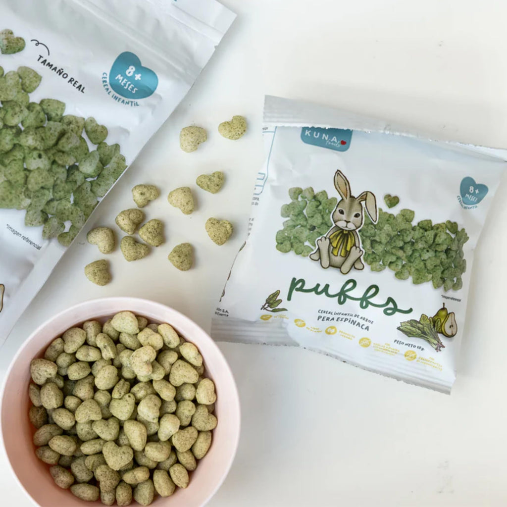 Kuna Puffs - Real Fruit & Veggie Rice Puffs for Kids +12 Months | Teething & Self-Feeding Snack | No Added Sugar, Gluten Free