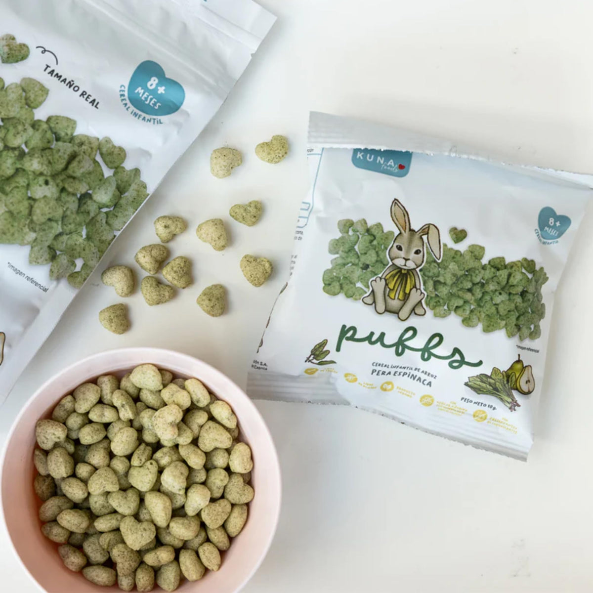 Kuna Puffs - Real Fruit & Veggie Rice Puffs for Kids +12 Months | Teething & Self-Feeding Snack | No Added Sugar, Gluten Free