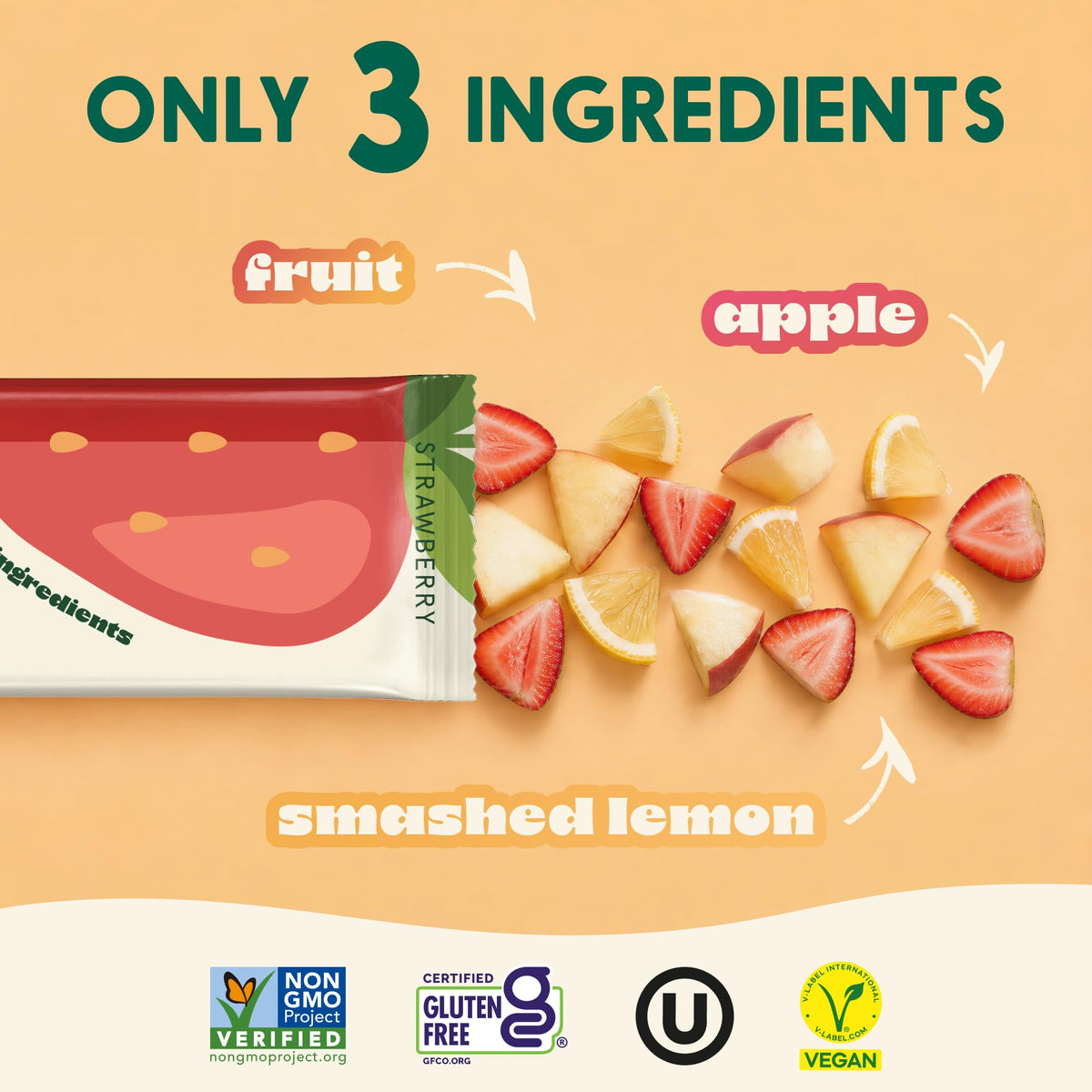 Mate Fruit Bars 5 Flavor Variety Pack, 40 Count - Real Fruit Snacks Made with 3 Ingredients, No Added Sugar, Vegan, Gluten Free, Kosher - Strawberry, Blueberry, Peach, Sour Cherry, Mango