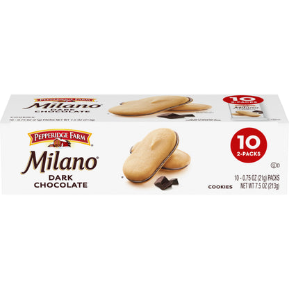 Milano Dark Chocolate Cookies 10 Snack Packs