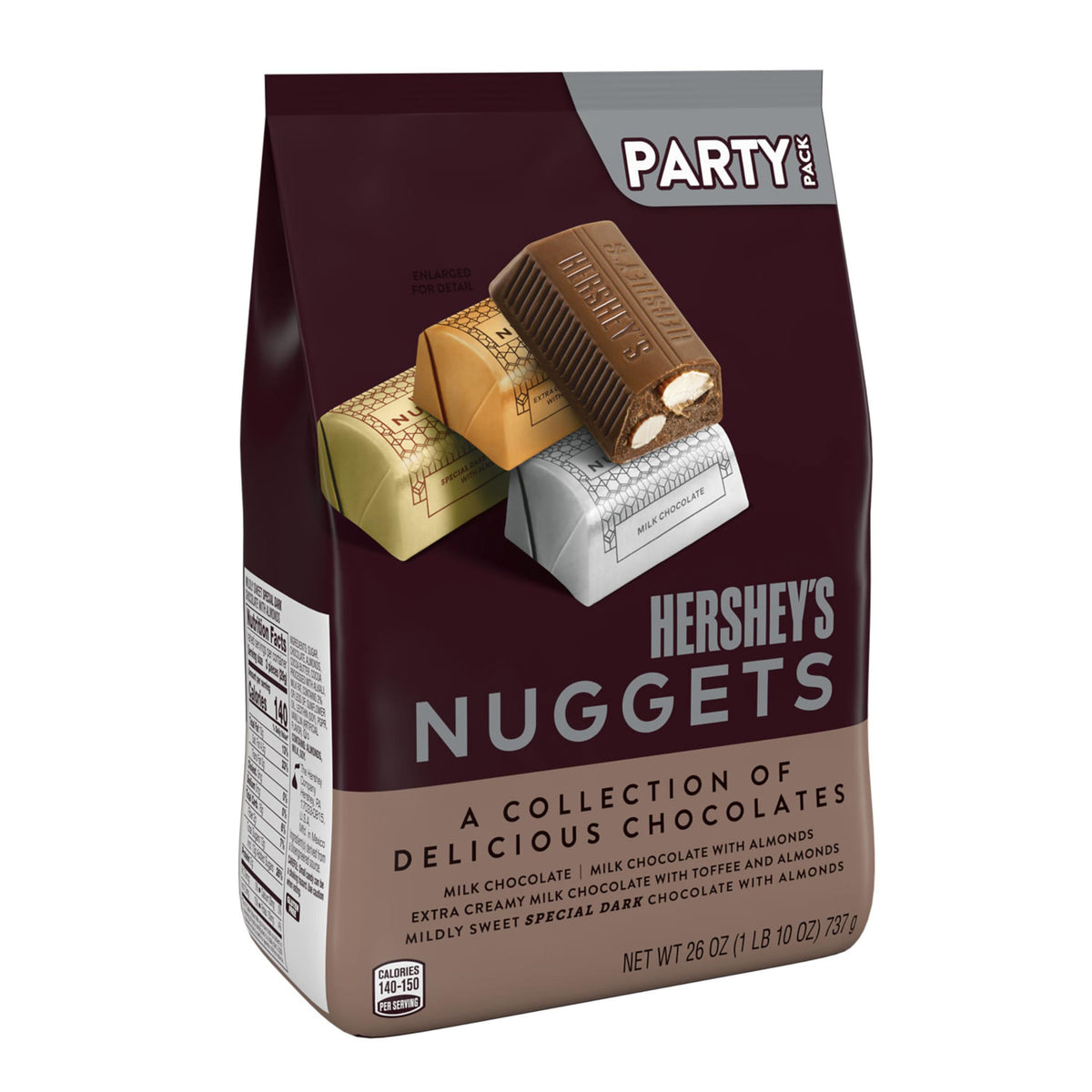 HERSHEY'S NUGGETS Assorted Chocolate Candy Party Pack, Halloween Candy, 31.5 oz