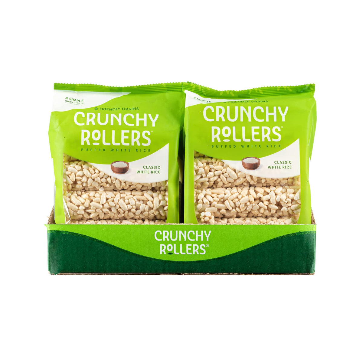 Classic White Rice Crunchy Rollers | Healthy Snack, 3.5 oz, 12 Packs of 9