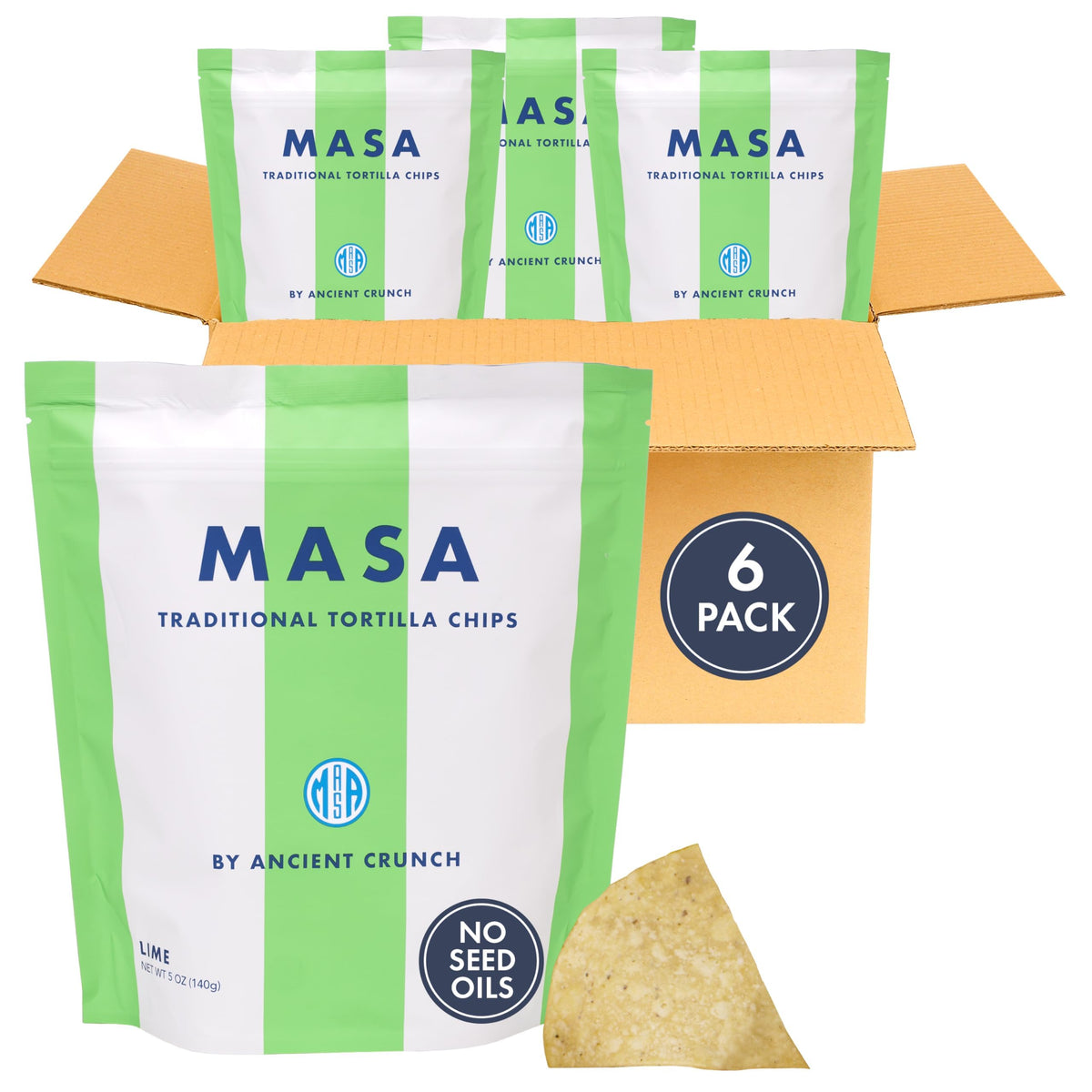 MASA CHIPS - Tortilla Chips Snack Pack - Seed Oil Free, Naturally Grown Corn Chips - Low Carb Snacks
