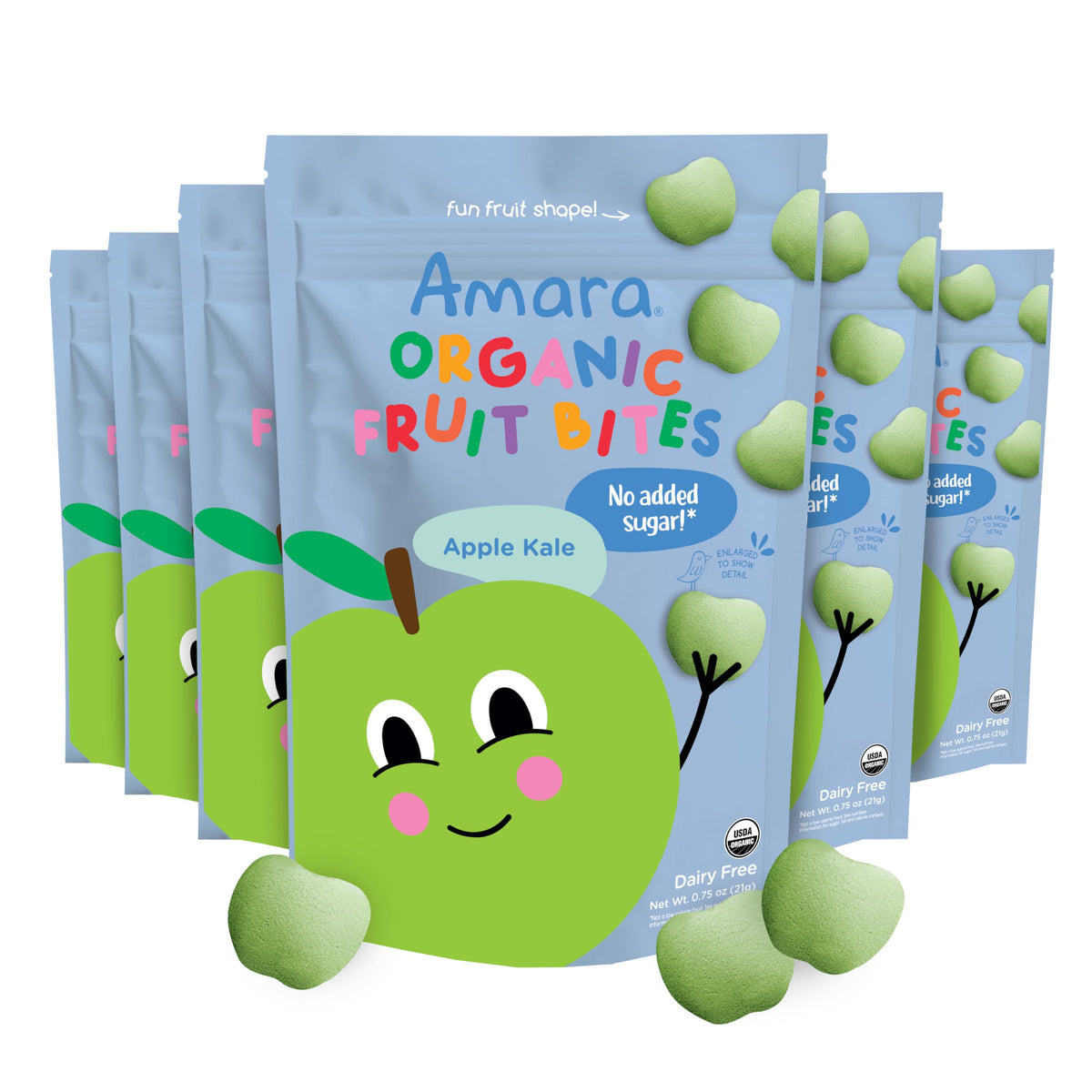 Amara Organic Fruit Bites - No Artificial Colors/Dyes, Added Sugar, Dairy-Free Fruit Snacks, Made with Organic Whole Foods