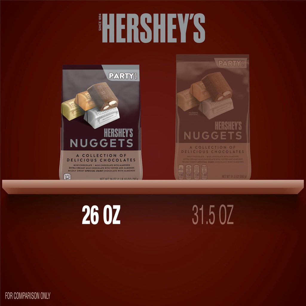 HERSHEY'S NUGGETS Assorted Chocolate Candy Party Pack, Halloween Candy, 31.5 oz