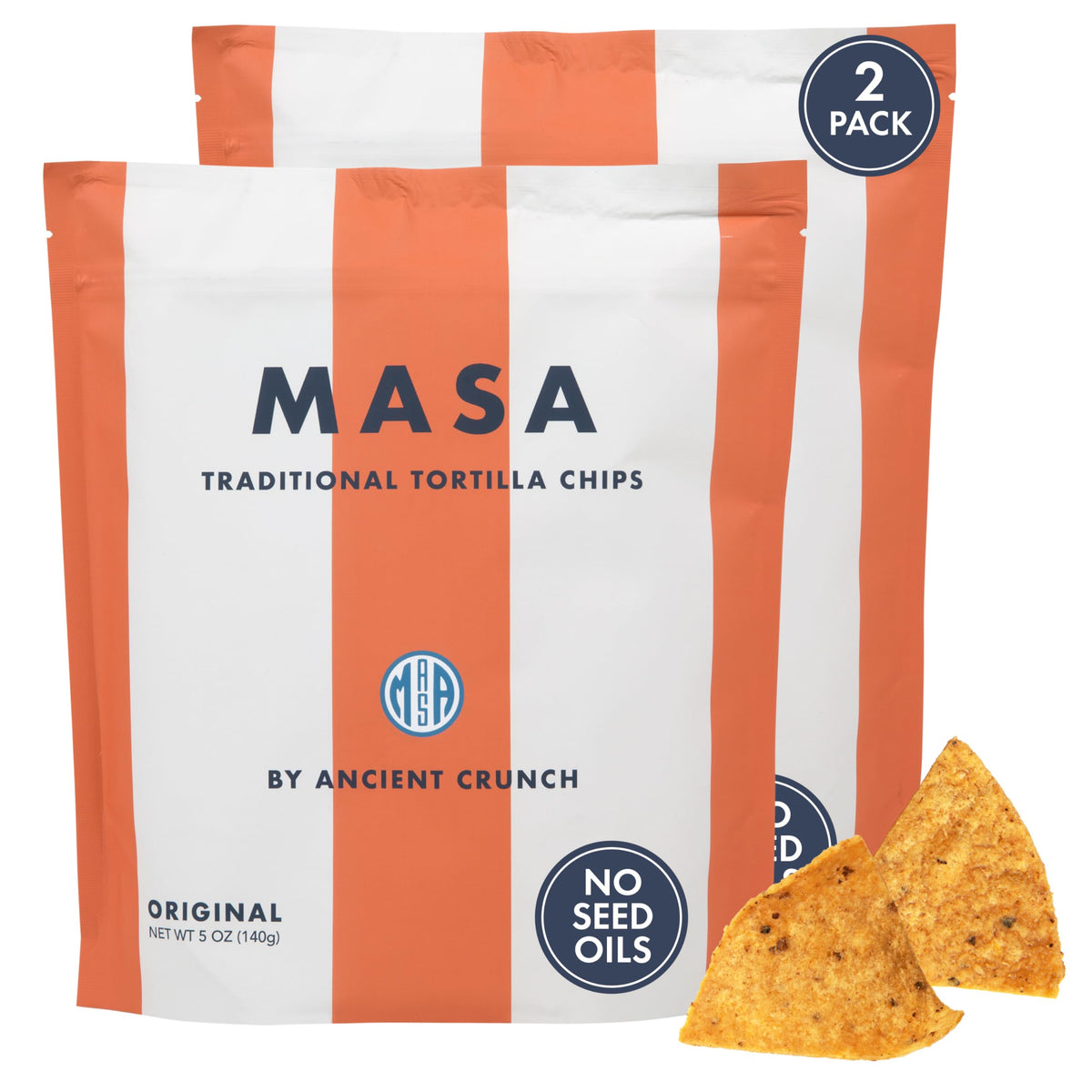 MASA CHIPS - Tortilla Chips Snack Pack - Seed Oil Free, Naturally Grown Corn Chips - Low Carb Snacks
