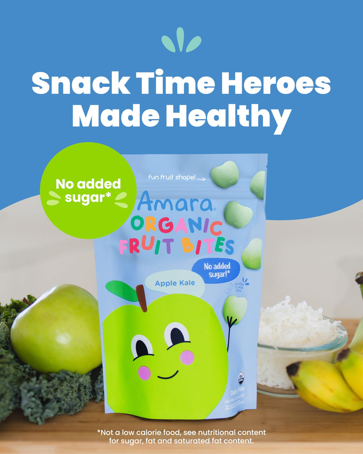 Amara Organic Fruit Bites - No Artificial Colors/Dyes, Added Sugar, Dairy-Free Fruit Snacks, Made with Organic Whole Foods
