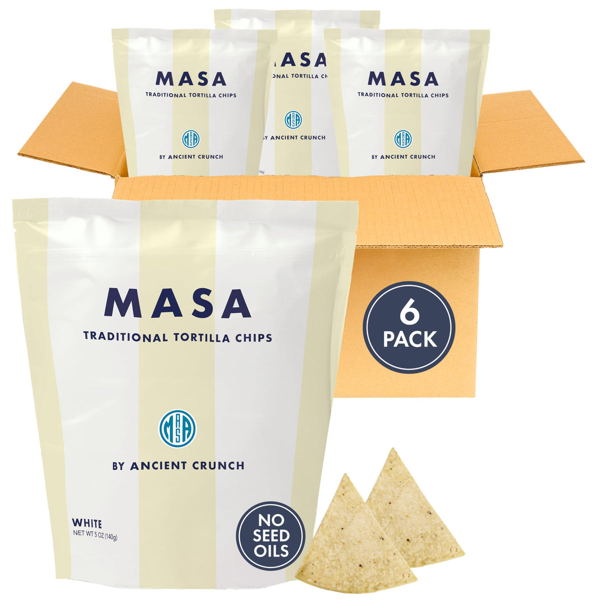 MASA CHIPS - Tortilla Chips Snack Pack - Seed Oil Free, Naturally Grown Corn Chips - Low Carb Snacks