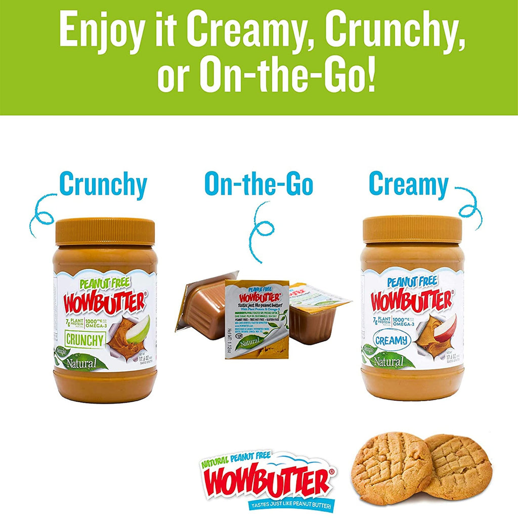 WOWBUTTER - Soy Spread - Peanut Free, Tree Nut Free - Vegan Plant Protein - Gluten Free - Non-GMO