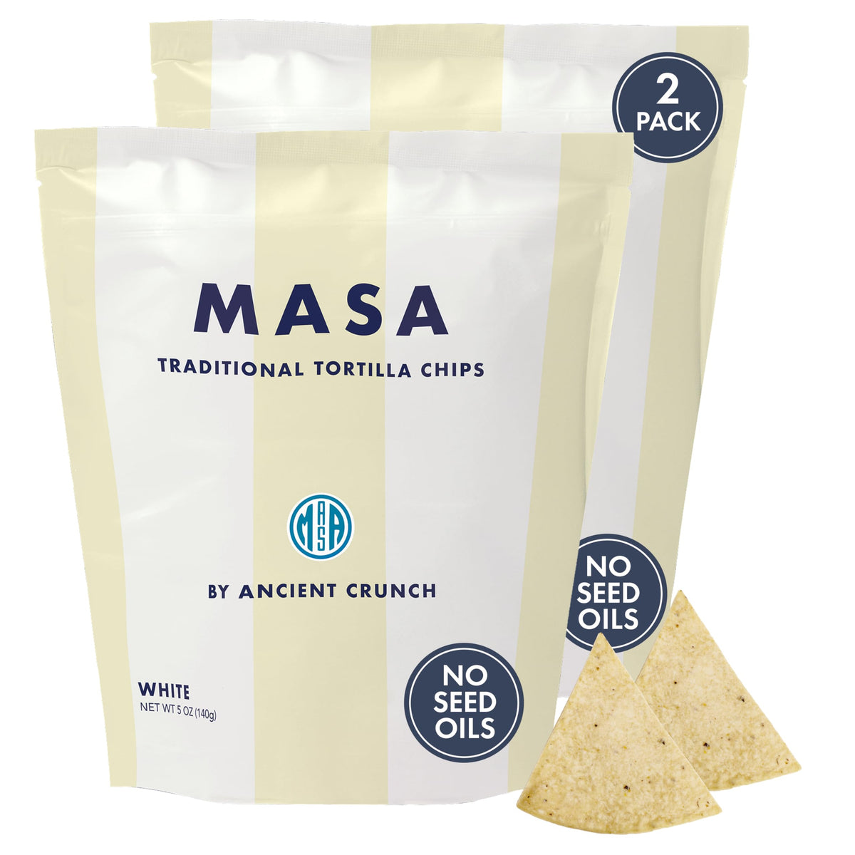 MASA CHIPS - Tortilla Chips Snack Pack - Seed Oil Free, Naturally Grown Corn Chips - Low Carb Snacks
