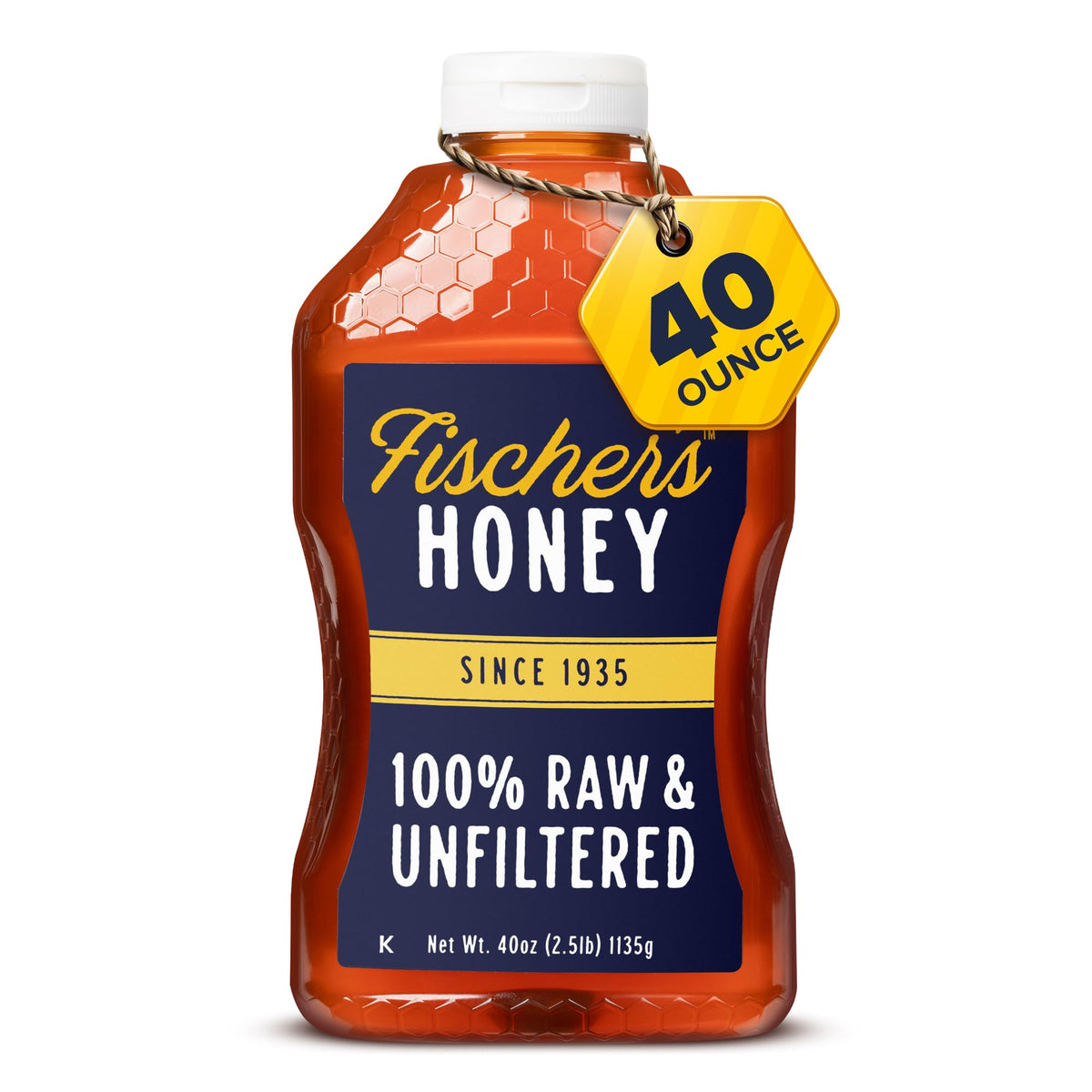 Fischer's -Local Honey Raw and Unfiltered, Pure Honey Raw Honey (40 ounce)…
