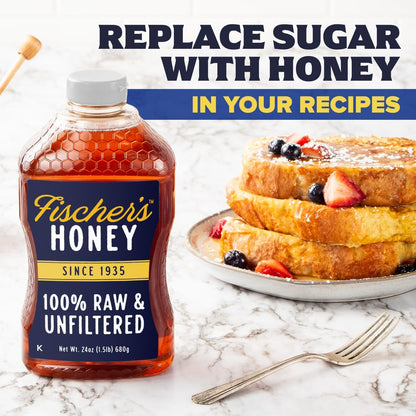 Fischer's Raw Unfiltered Local Honey 40 Oz