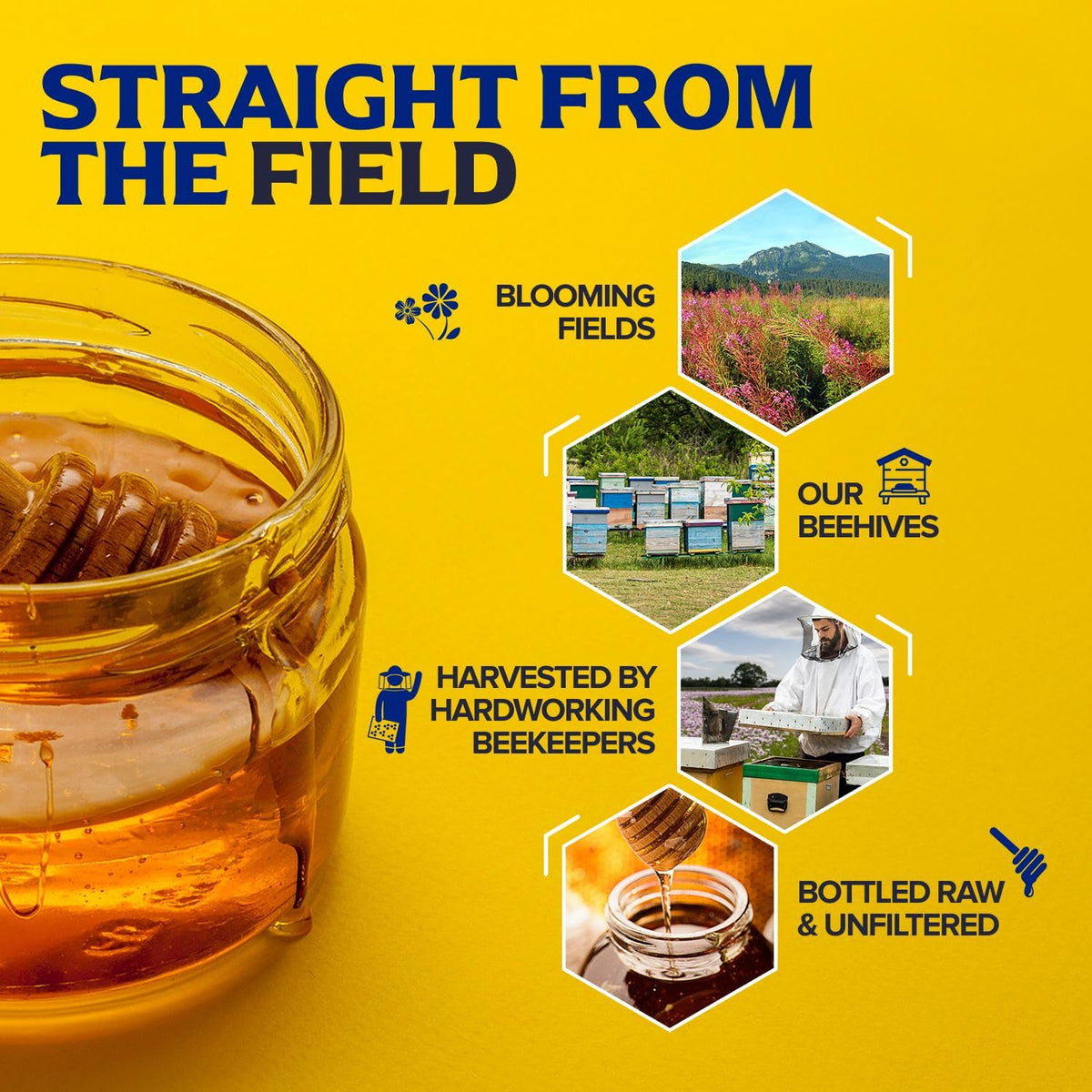 Fischer's -Local Honey Raw and Unfiltered, Pure Honey Raw Honey (40 ounce)…