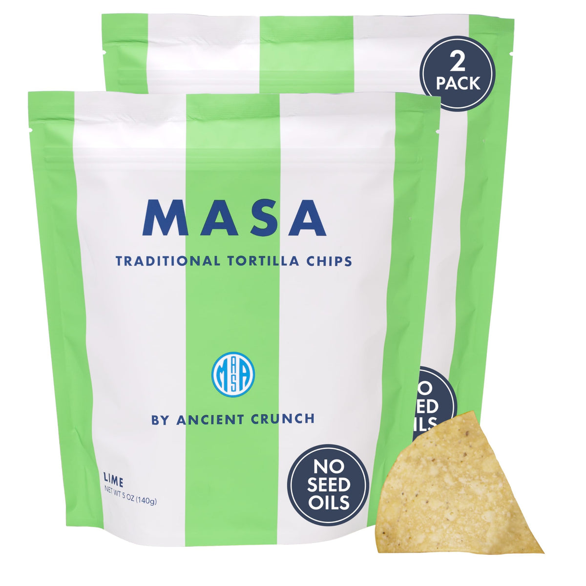 MASA CHIPS - Tortilla Chips Snack Pack - Seed Oil Free, Naturally Grown Corn Chips - Low Carb Snacks