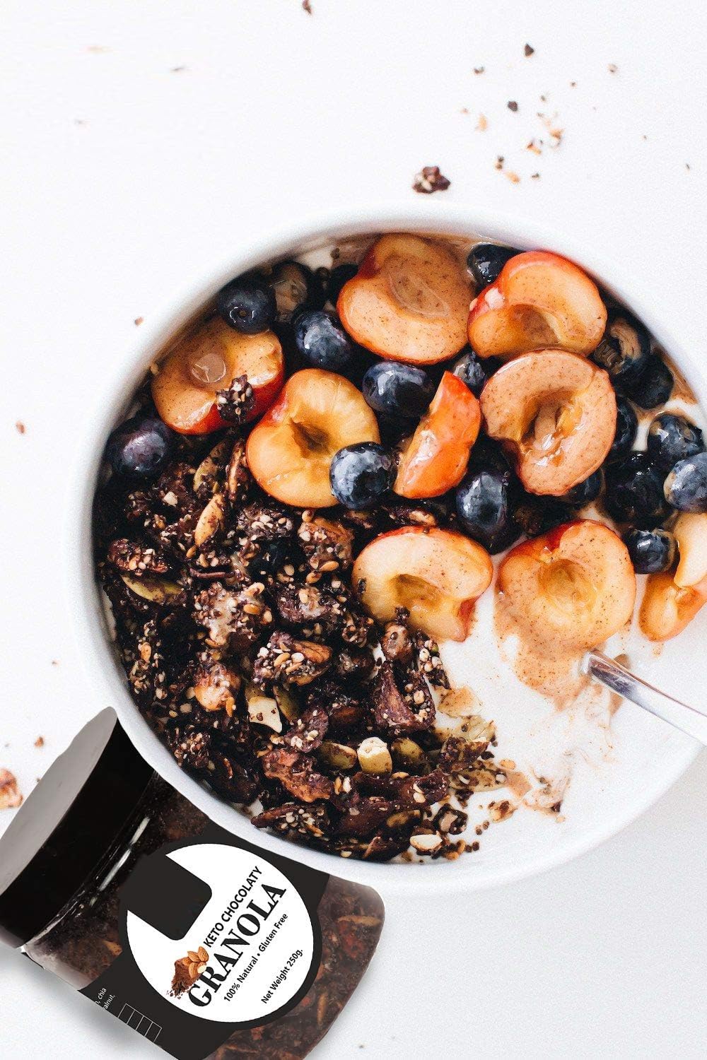 ME Keto Chocolaty Almond Granola 250G | Low Carb Cereal, Gluten & Grain Free- Low Fat, High Protein Keto Cereals Energy Snack
