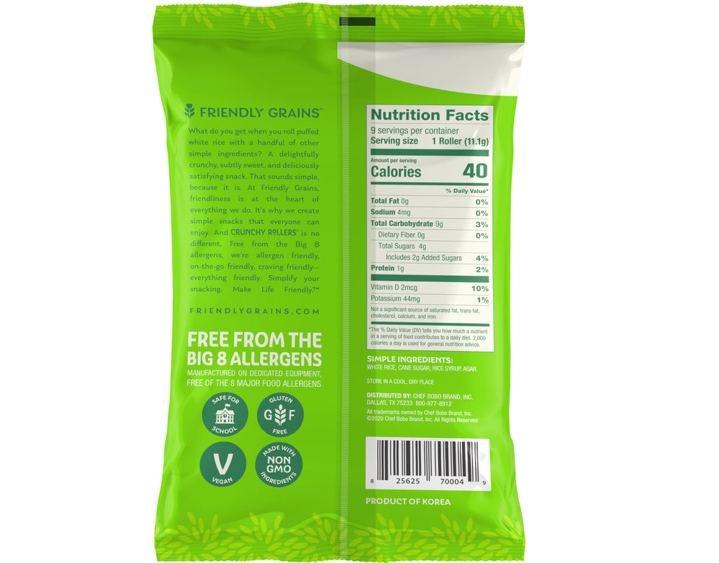 Classic White Rice Crunchy Rollers | Healthy Snack, 3.5 oz, 12 Packs of 9