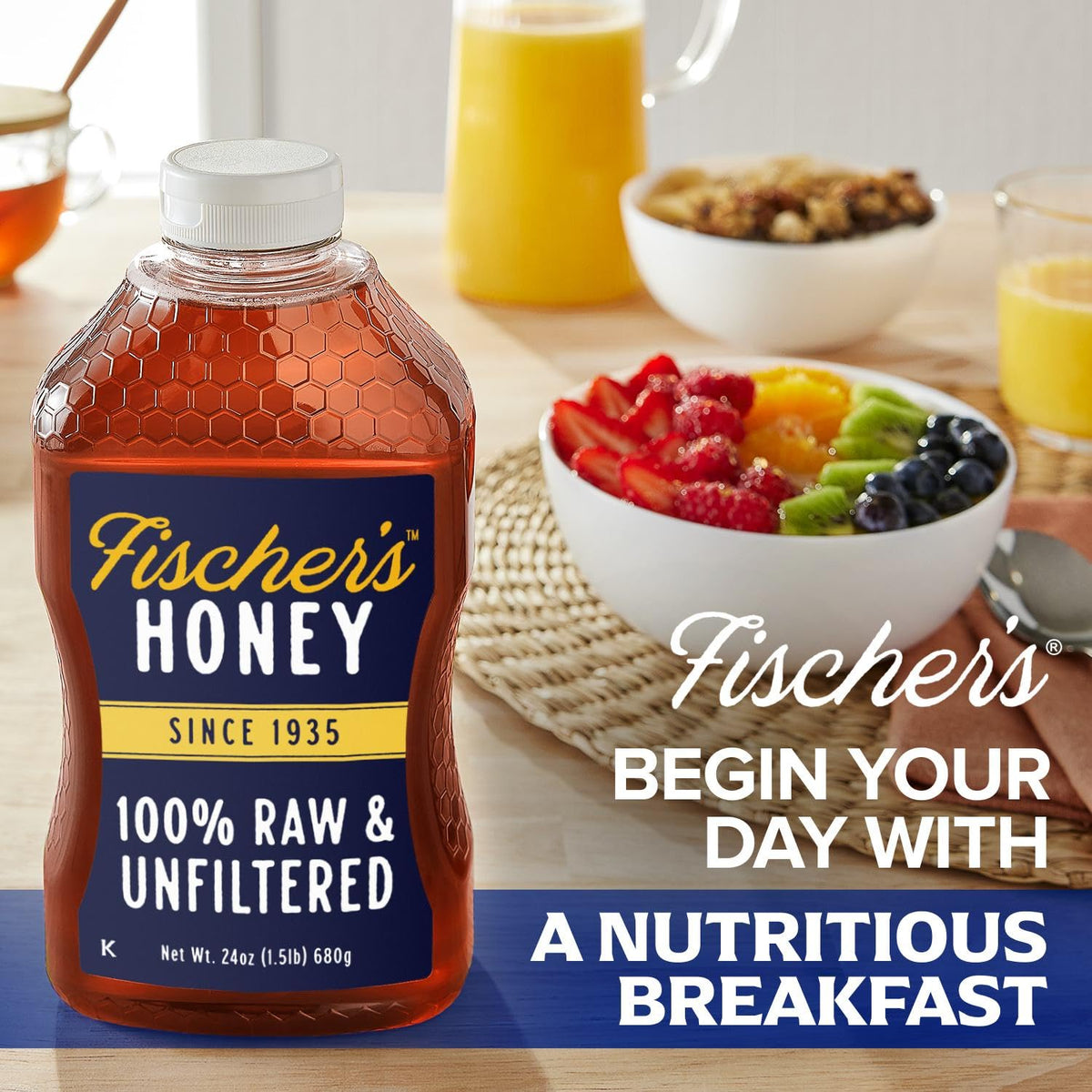 Fischer's Raw Unfiltered Local Honey 40 Oz