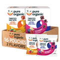 Pure Organic Twisted Fruit Bites, Kids Snacks, Fruit Snacks, 2-Flavor Variety Pack (2 Boxes, 16 Pouches)