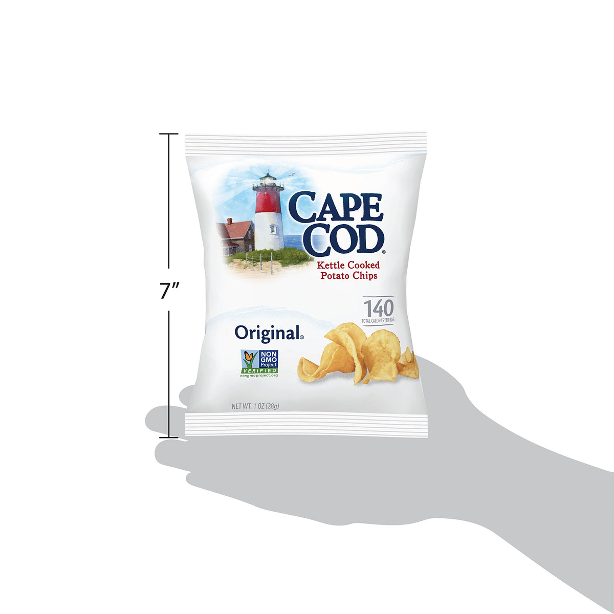 Cape Cod Potato Chips, Original Kettle Cooked, 1 Ounce Bags (Pack of 96)