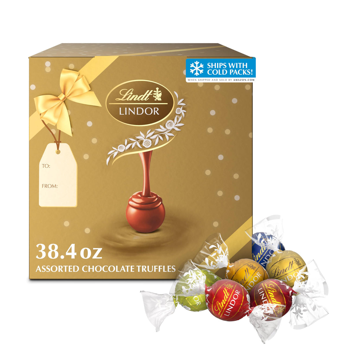 Lindt LINDOR Assorted Chocolate Truffles 90 Count Mother’s Day Chocolate Gift Box