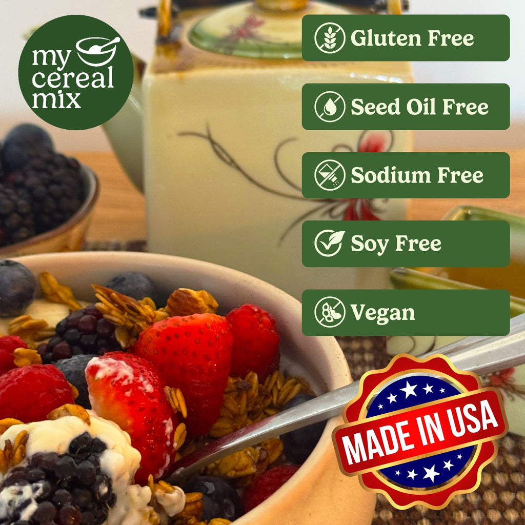 Sugar Free Granola Sweetened with Monk Fruit Extract (Gluten Free, Non-GMO, No Sugar Alcohol, No Salt Added, No Artificial Sweeteners, Soy Free, Vegan, All Natural Ingredients)