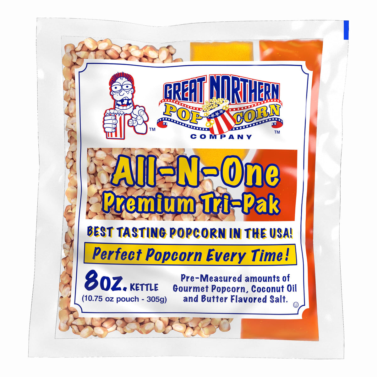 Great Northern Popcorn Company Antique Style Popcorn Popper, 8 oz Packs, Kernels, Pack of 40