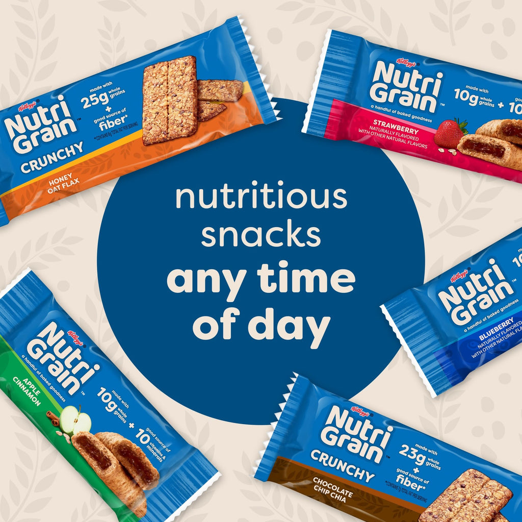 Nutri-Grain Crunchy, Fiber Snacks, Whole Grain (12 Boxes, 120 Bars)