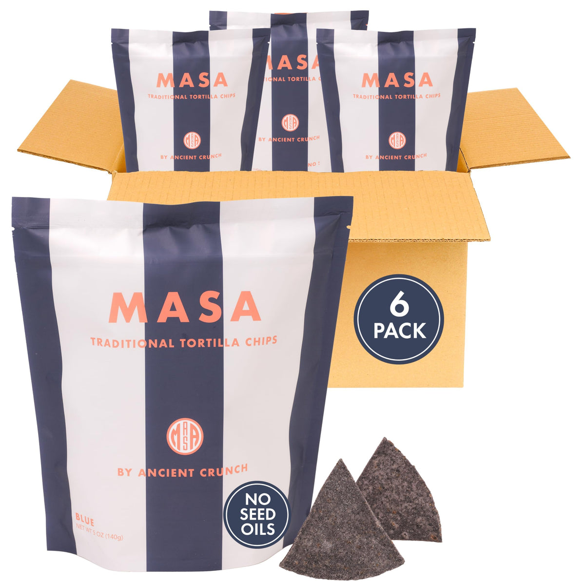 MASA CHIPS - Tortilla Chips Snack Pack - Seed Oil Free, Naturally Grown Corn Chips - Low Carb Snacks