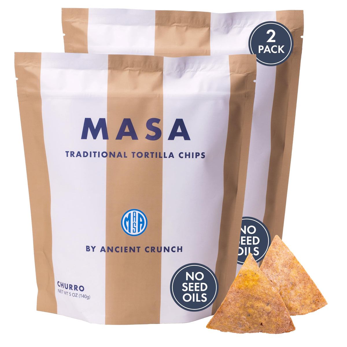 MASA CHIPS - Tortilla Chips Snack Pack - Seed Oil Free, Naturally Grown Corn Chips - Low Carb Snacks