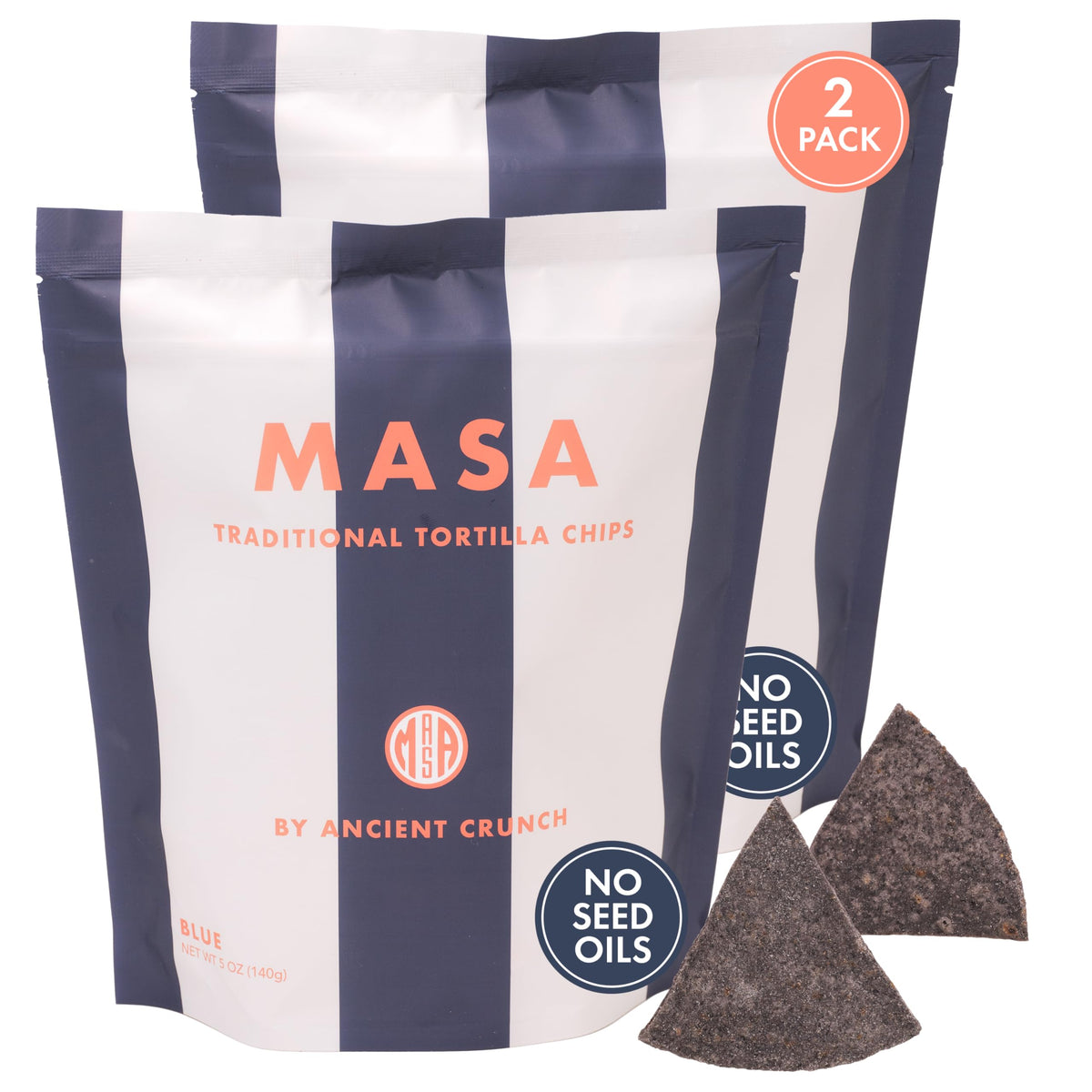 MASA CHIPS - Tortilla Chips Snack Pack - Seed Oil Free, Naturally Grown Corn Chips - Low Carb Snacks