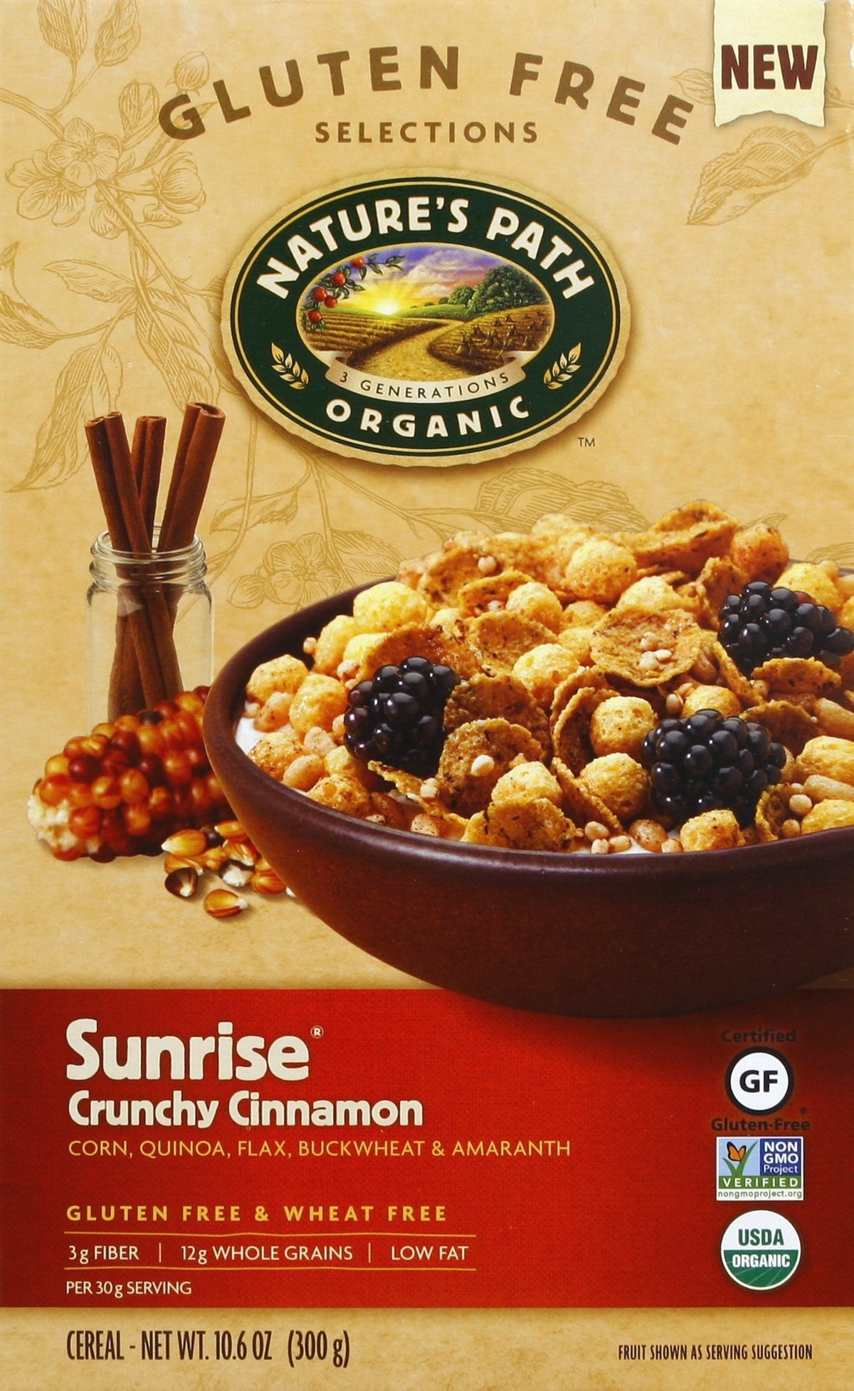 NATURES PATH CEREAL GF CNNMN CRNCHY, 10.6 OZ
