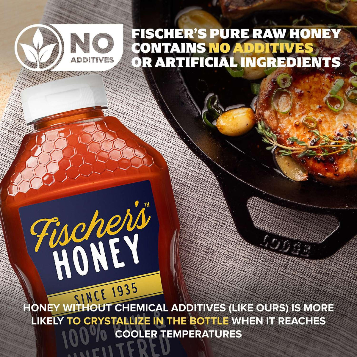 Fischer's Raw Unfiltered Local Honey 40 Oz