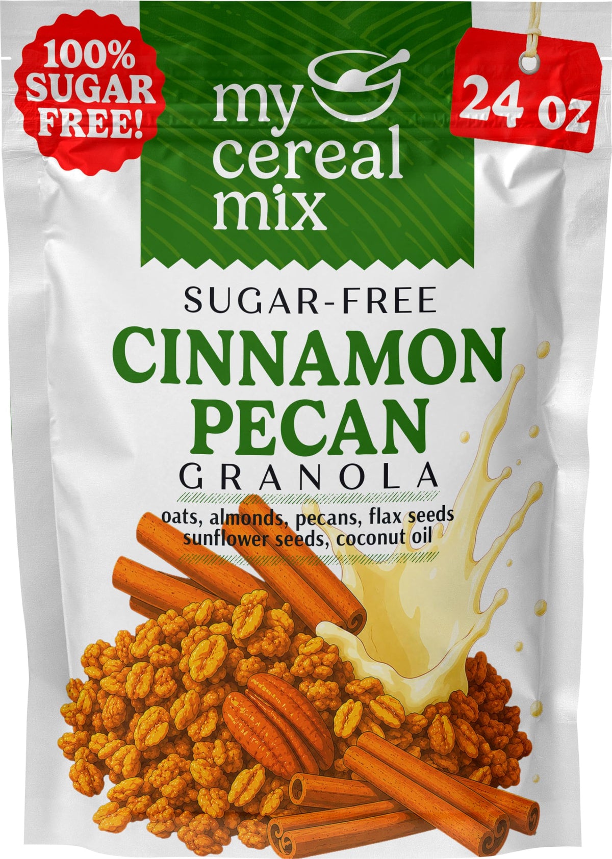 Sugar Free Granola Sweetened with Monk Fruit Extract (Gluten Free, Non-GMO, No Sugar Alcohol, No Salt Added, No Artificial Sweeteners, Soy Free, Vegan, All Natural Ingredients)