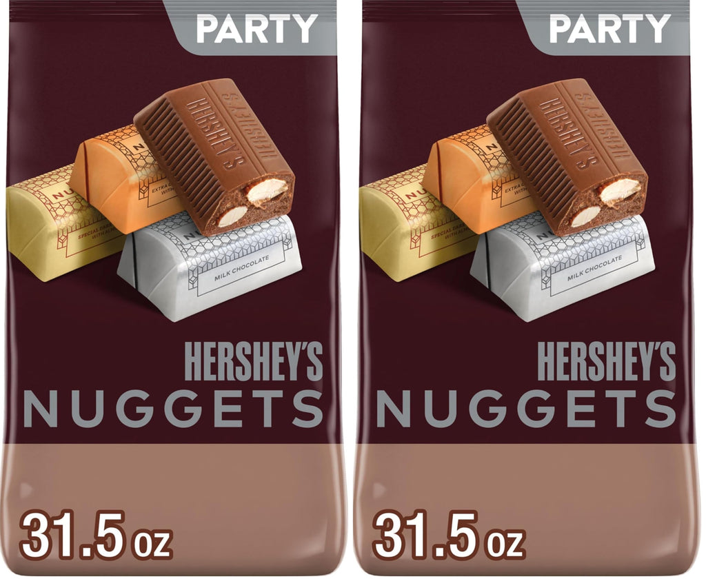 HERSHEY'S NUGGETS Assorted Chocolate Candy Party Pack, Halloween Candy, 31.5 oz