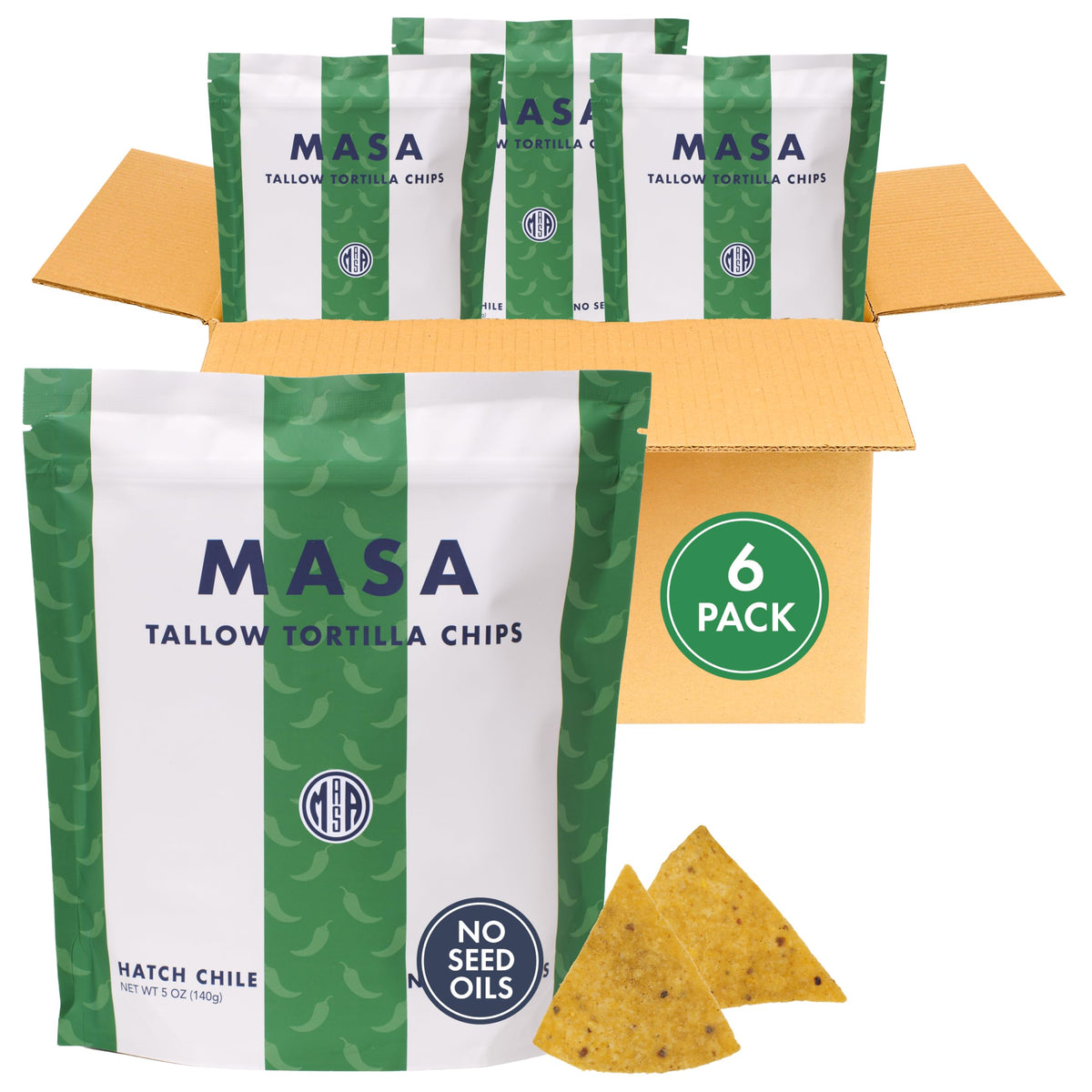 MASA CHIPS - Tortilla Chips Snack Pack - Seed Oil Free, Naturally Grown Corn Chips - Low Carb Snacks
