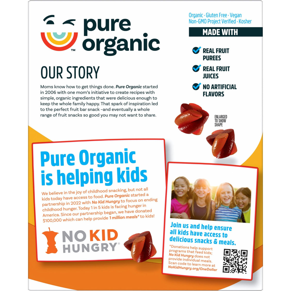 Pure Organic Twisted Fruit Bites, Kids Snacks, Fruit Snacks, Peach Mango, 5.6oz Box (8 Pouches)