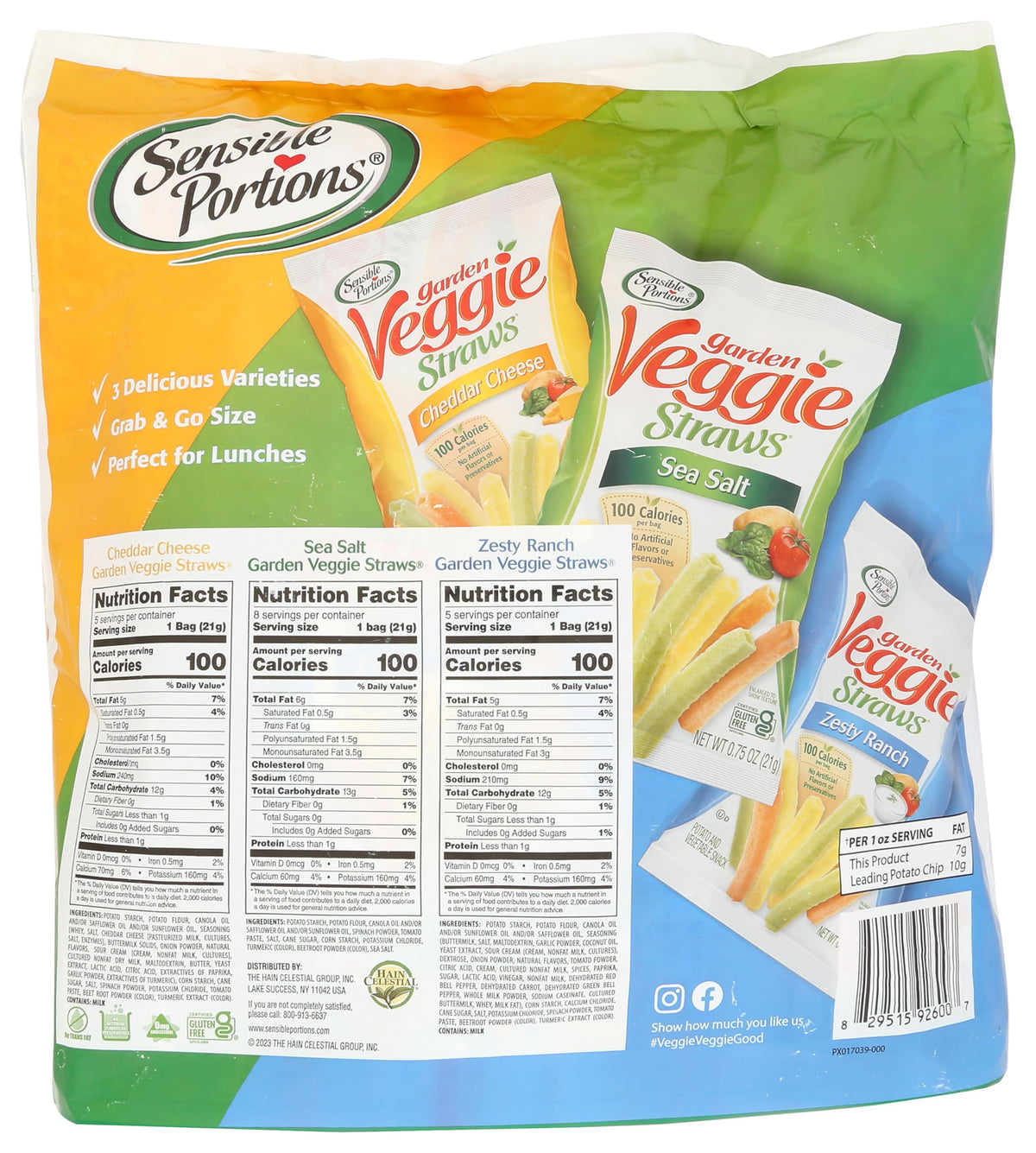 Sensible Portions Garden Veggie Straws 18ct Polybag Variety Pack