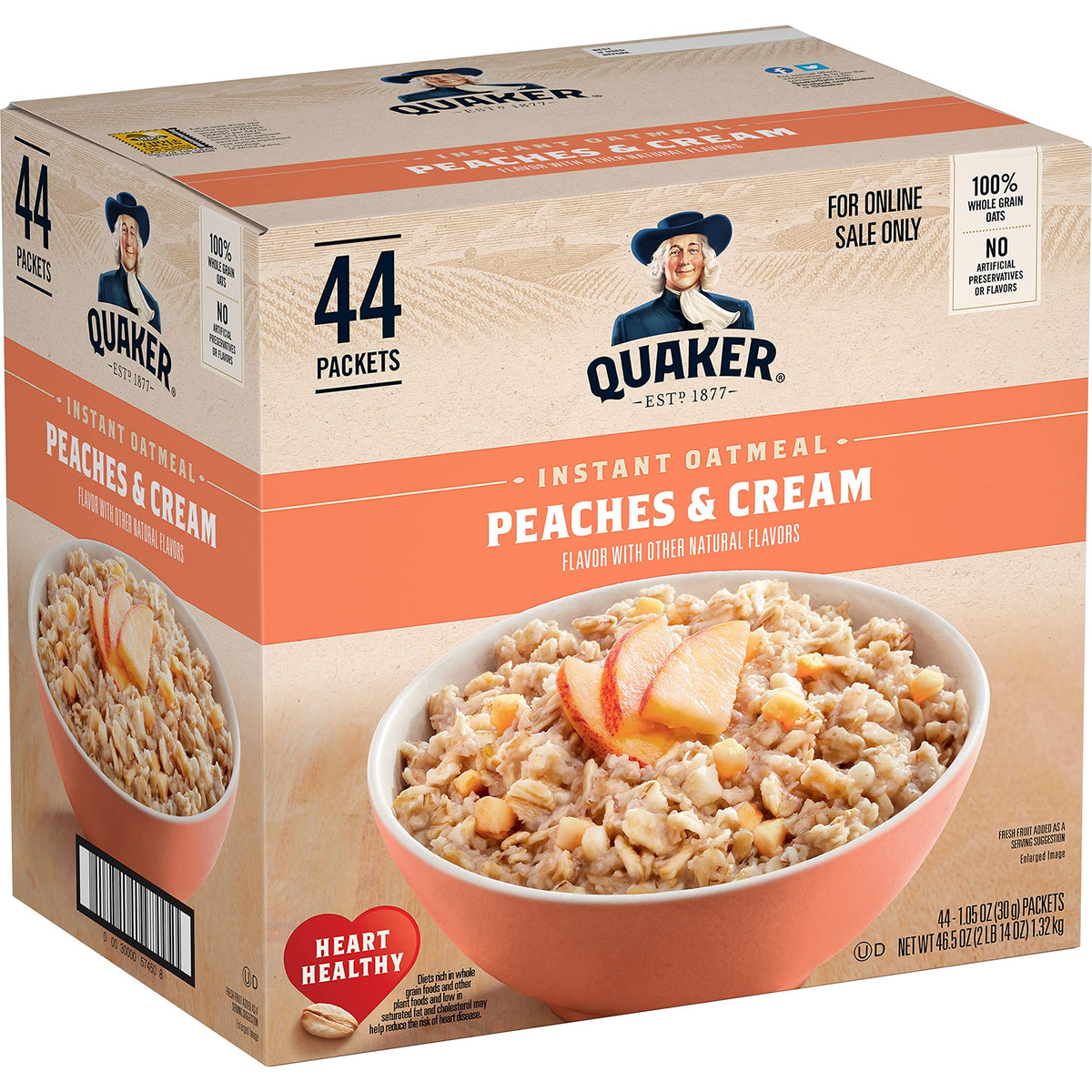 Quaker Instant Oatmeal Maple Brown Sugar, Breakfast Cereal, 48 Packets (Packaging Will Vary)