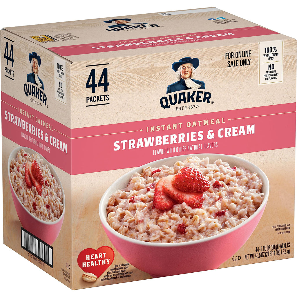 Quaker Instant Oatmeal Maple Brown Sugar, Breakfast Cereal, 48 Packets (Packaging Will Vary)