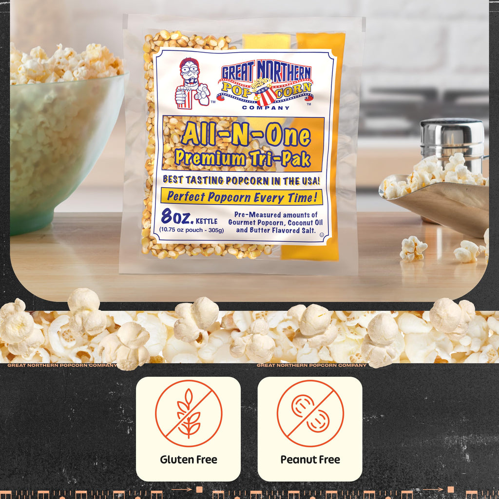 Great Northern Popcorn Company Antique Style Popcorn Popper, 8 oz Packs, Kernels, Pack of 40