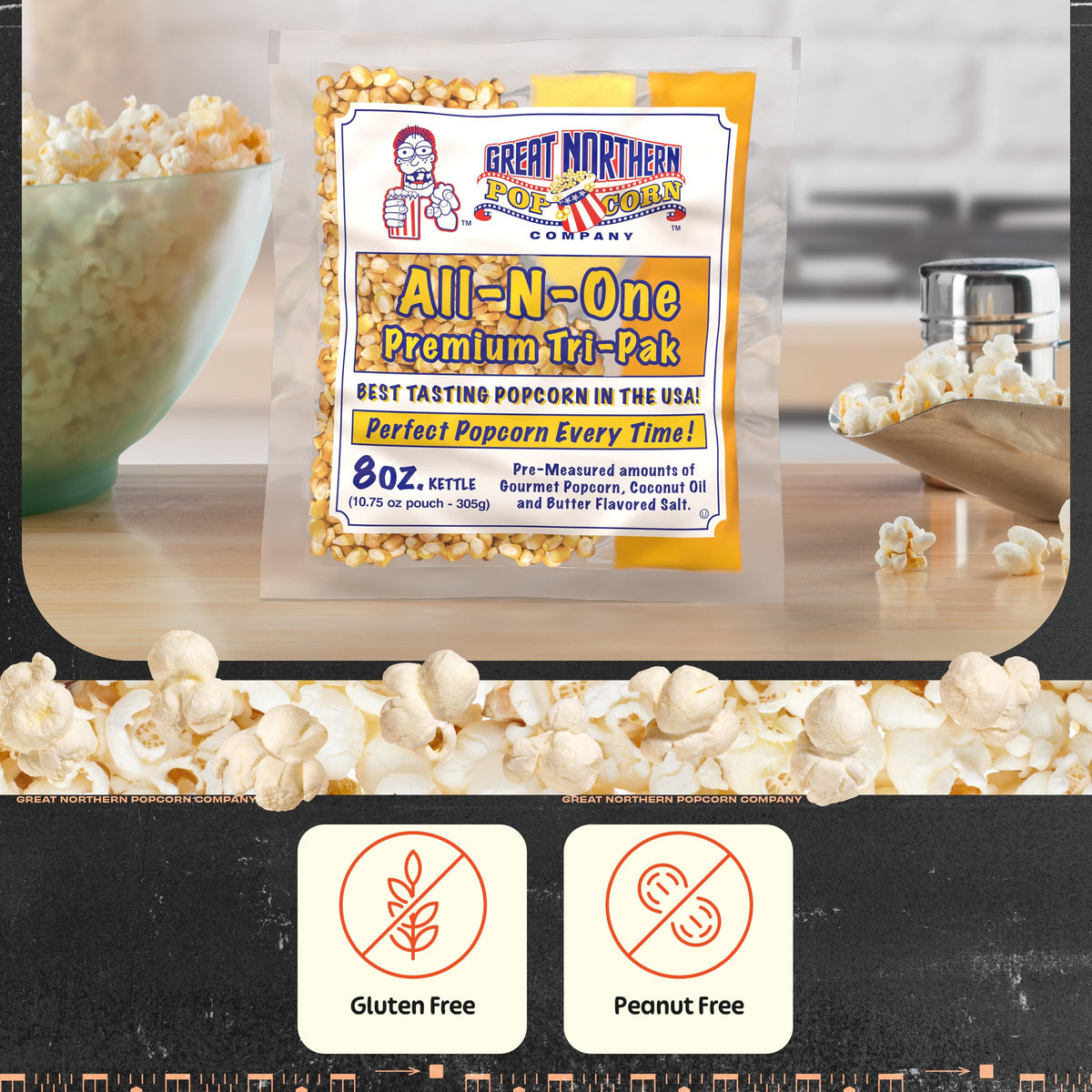 Great Northern Popcorn Company Antique Style Popcorn Popper, 8 oz Packs, Kernels, Pack of 40